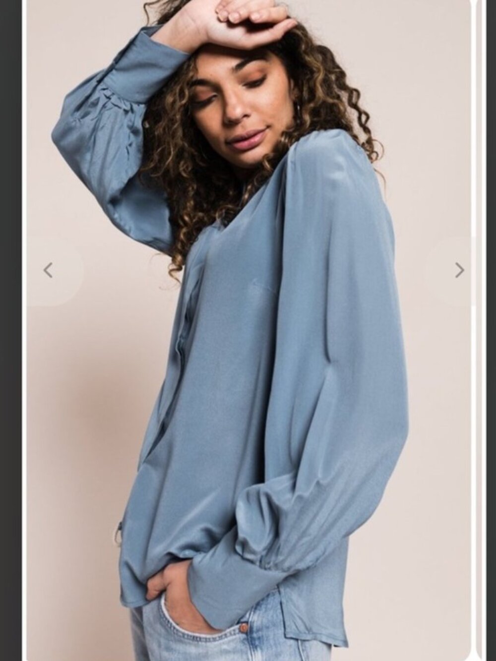 Just Female 100% Silk Button-Up Shirt XS – Provincial Blue